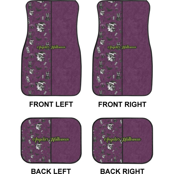Witches On Halloween Car Floor Mats Set (2F + 2B)