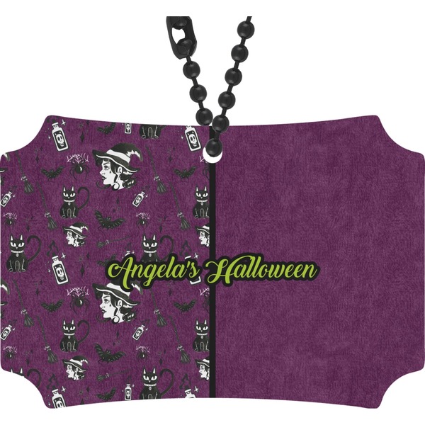 Custom Witches On Halloween Rear View Mirror Ornament (Personalized)