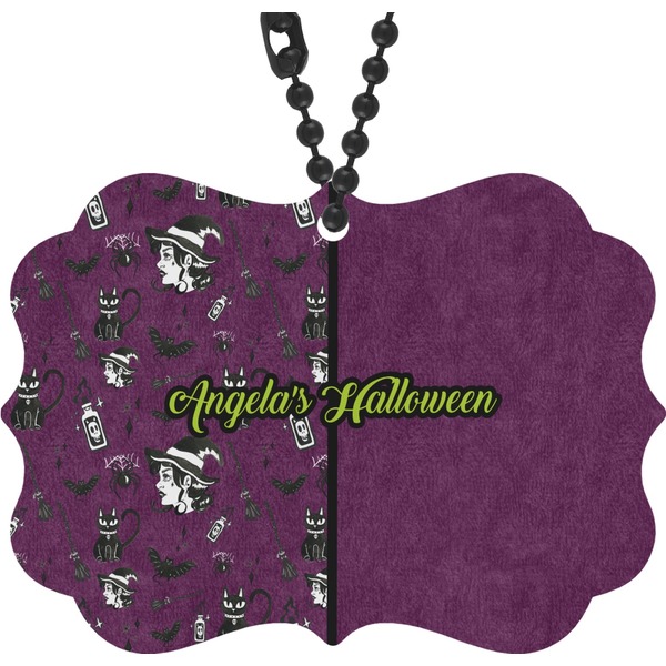 Custom Witches On Halloween Rear View Mirror Decor (Personalized)