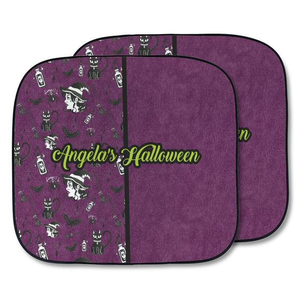 Custom Witches On Halloween Car Sun Shade - Two Piece (Personalized)