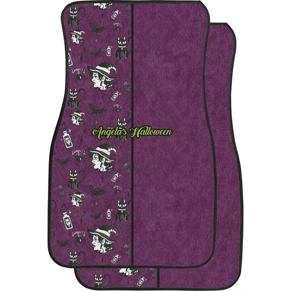 Custom Witches On Halloween Car Floor Mats (Front Seat) (Personalized)