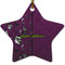 Witches On Halloween Ceramic Flat Ornament - Star (Front)