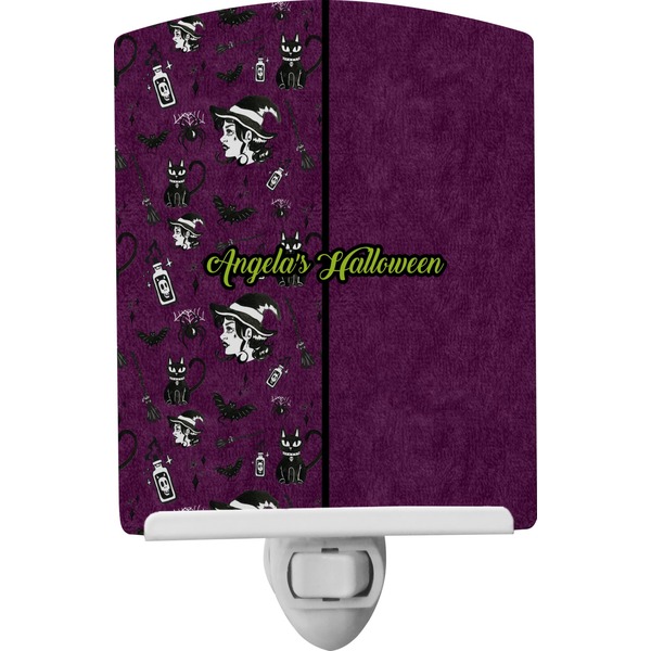 Custom Witches On Halloween Ceramic Night Light (Personalized)