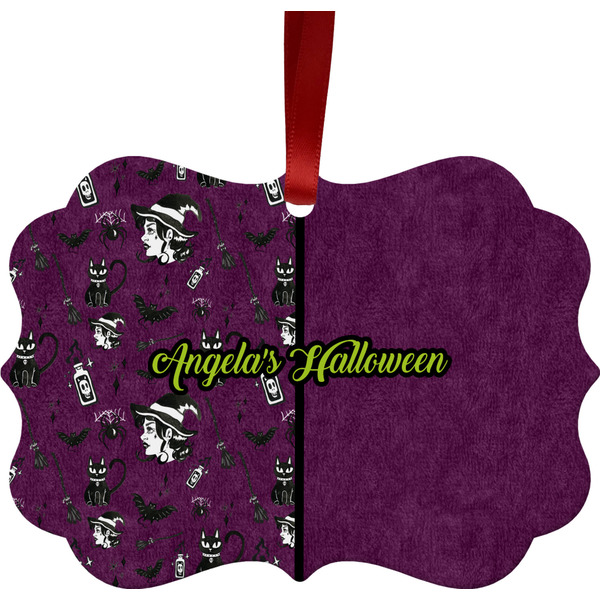 Witches On Halloween Christmas Ornament (Front View)