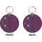 Witches On Halloween Circle Keychain (Front + Back)