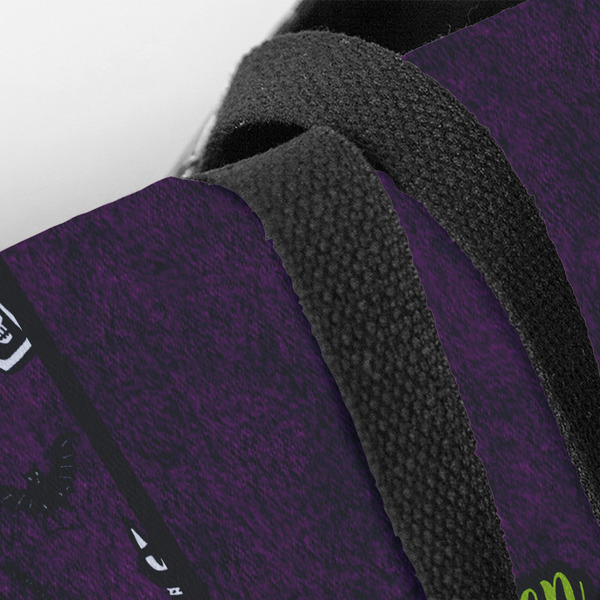 Witches On Halloween Closeup of Tote w/Black Handles