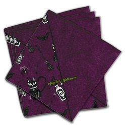 Witches On Halloween Cloth Napkins (Set of 4) (Personalized)