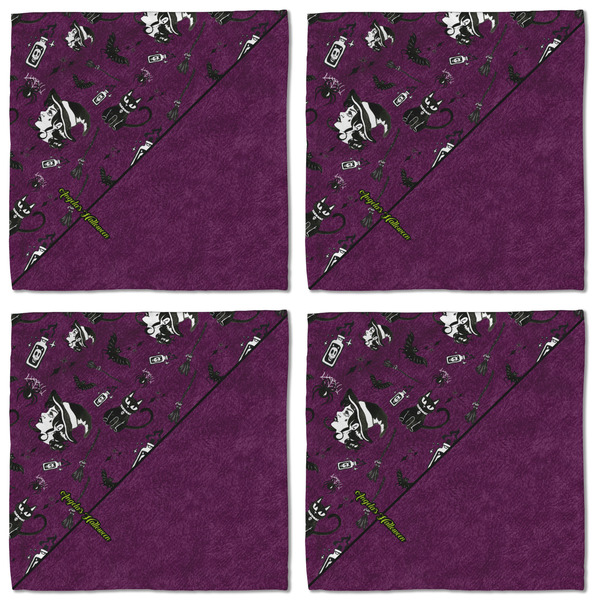 Witches On Halloween Cloth Napkins - Personalized Lunch (APPROVAL) Set of 4