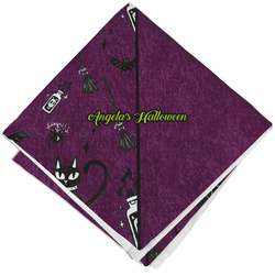 Witches On Halloween Cloth Cocktail Napkin - Single w/ Name or Text