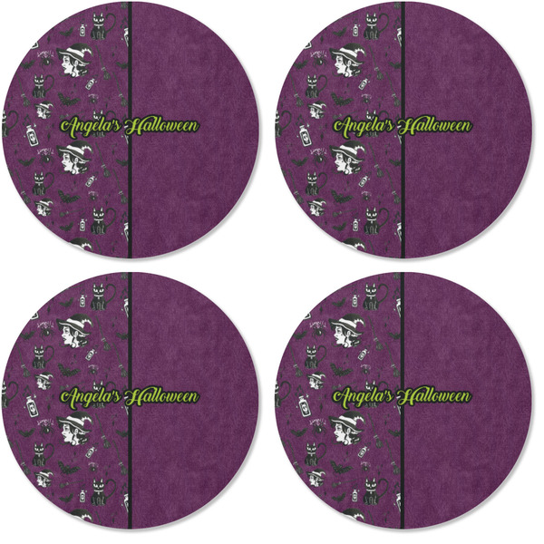 Witches On Halloween Coaster Round Rubber Back - Apvl
