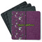 Witches On Halloween Square Rubber Backed Coasters - Set of 4 (Personalized)