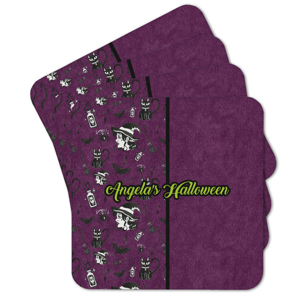 Custom Witches On Halloween Cork Coaster - Set of 4 w/ Name or Text