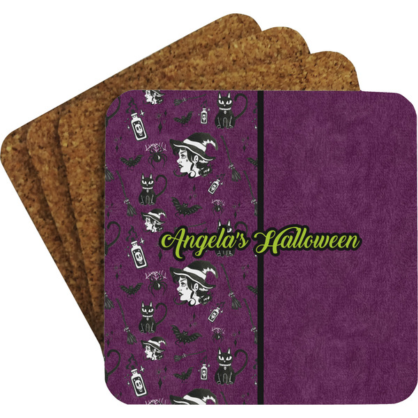 Witches On Halloween Coaster Set (Personalized)