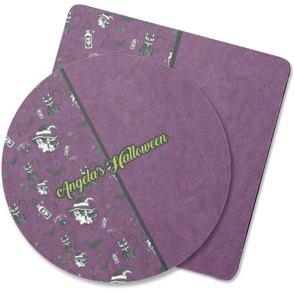 Custom Witches On Halloween Rubber Backed Coaster (Personalized)
