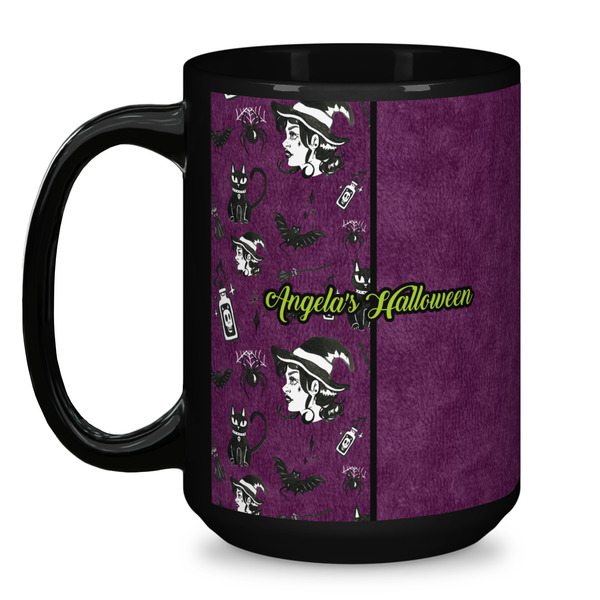 Witches On Halloween Coffee Mug - 15 oz - Black