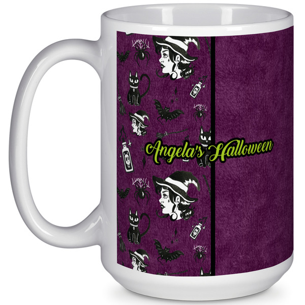 Custom Witches On Halloween 15 Oz Coffee Mug - White (Personalized)