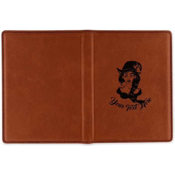 Witches On Halloween Cognac Leather Passport Holder Outside Single Sided - Apvl