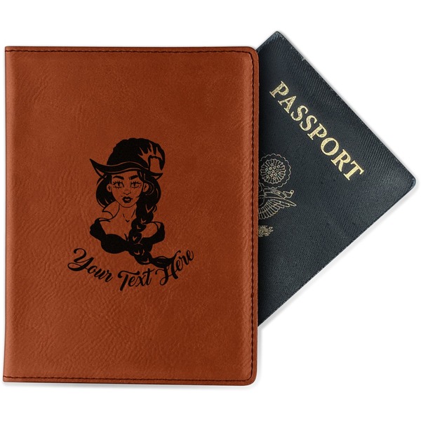 Custom Witches On Halloween Passport Holder - Faux Leather - Double Sided (Personalized)