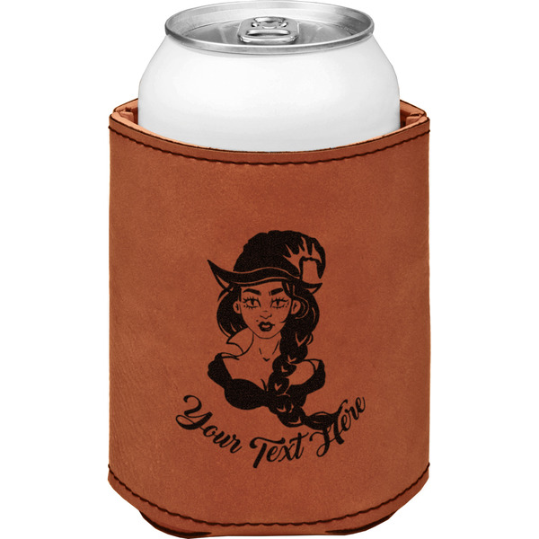 Witches On Halloween Cognac Leatherette Can Sleeve - Single Front