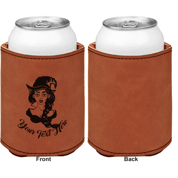 Witches On Halloween Cognac Leatherette Can Sleeve - Single Sided Front and Back