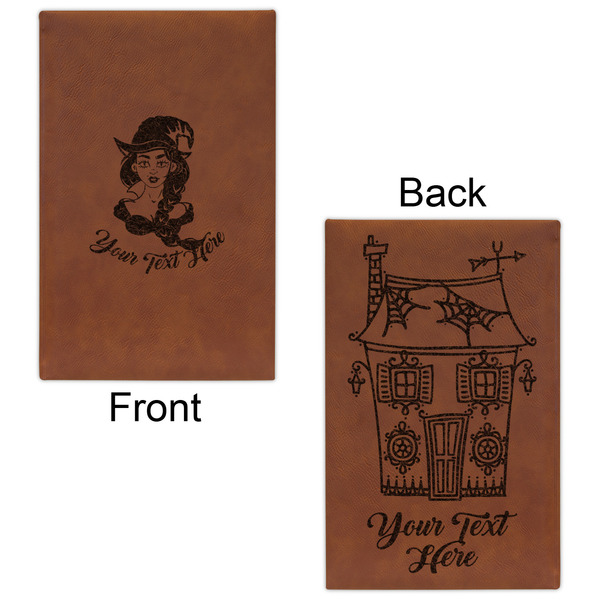Witches On Halloween Cognac Leatherette Journal - Double Sided - Apvl