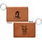 Witches On Halloween Cognac Leatherette Keychain ID Holders - Front and Back Apvl