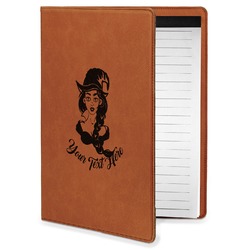 Witches On Halloween Leatherette Portfolio with Notepad - Small - Double Sided (Personalized)