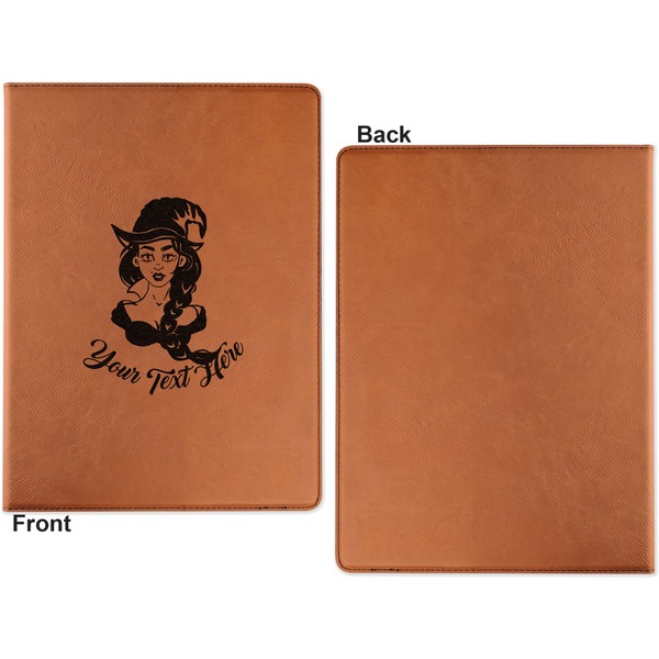 Witches On Halloween Cognac Leatherette Portfolios with Notepad - Small - Single Sided- Apvl