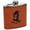 Witches On Halloween Cognac Leatherette Wrapped Stainless Steel Flask