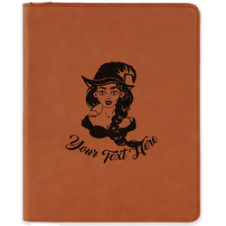 Witches On Halloween Leatherette Zipper Portfolio with Notepad (Personalized)