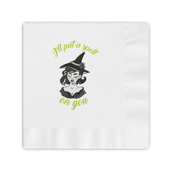 Witches On Halloween Coined Cocktail Napkins (Personalized)