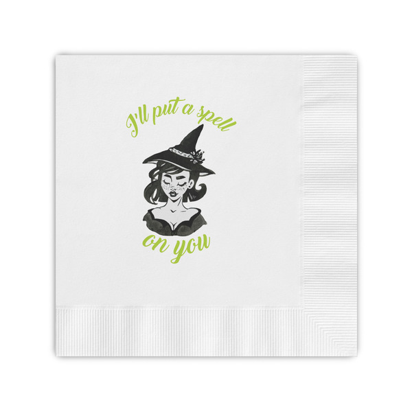 Custom Witches On Halloween Coined Cocktail Napkins (Personalized)