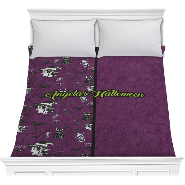 Custom Witches On Halloween Comforter - Full / Queen (Personalized)