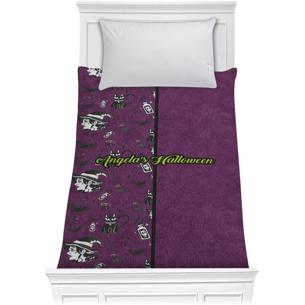 Custom Witches On Halloween Comforter - Twin (Personalized)
