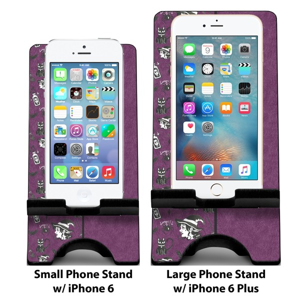 Witches On Halloween Compare Phone Stand Sizes - with iPhones