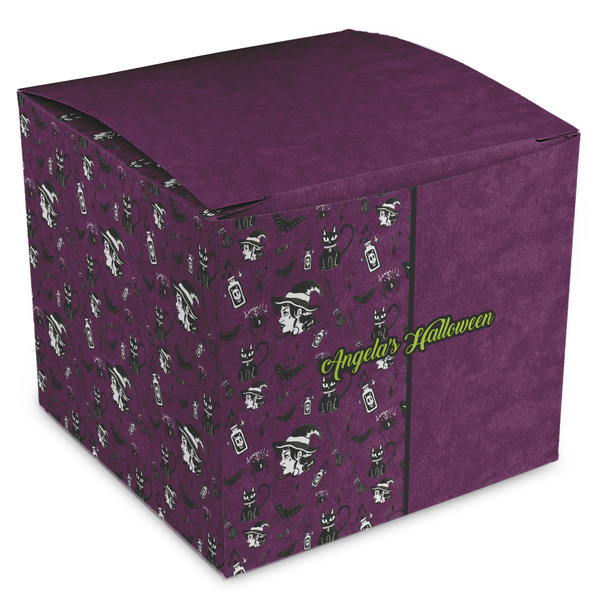 Custom Witches On Halloween Cube Favor Gift Boxes (Personalized)