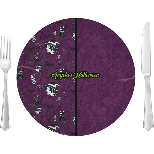 Custom Witches On Halloween 10" Glass Lunch / Dinner Plates - Single or Set (Personalized)