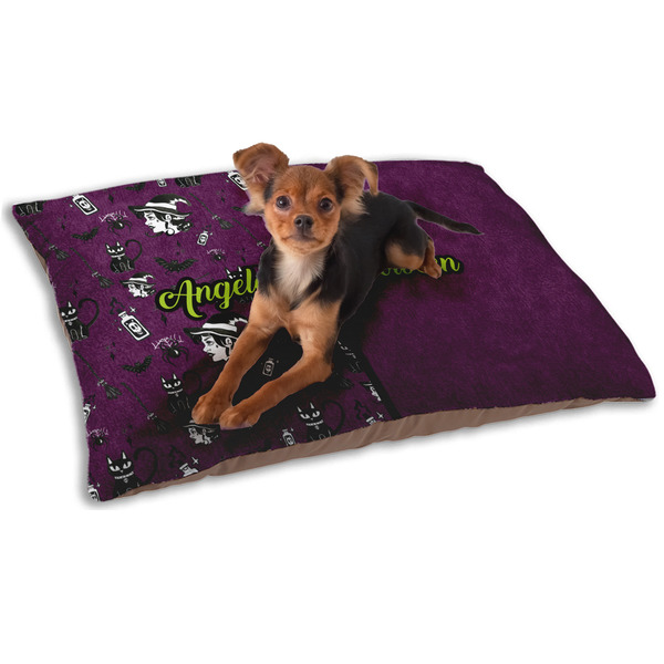 Custom Witches On Halloween Dog Bed - Small w/ Name or Text