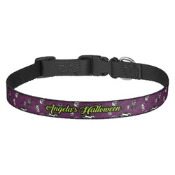 Witches On Halloween Dog Collar - Medium (Personalized)