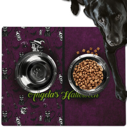 Witches On Halloween Dog Food Mat - Large w/ Name or Text