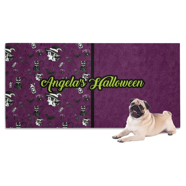 Custom Witches On Halloween Dog Towel (Personalized)
