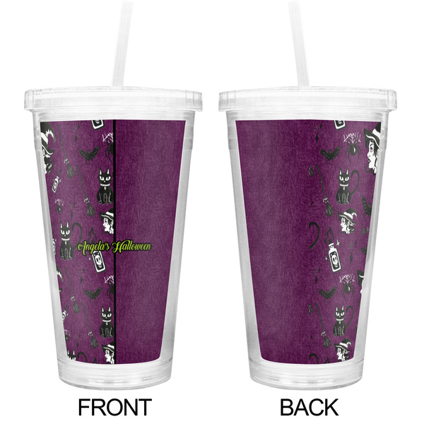 Witches On Halloween Double Wall Tumbler with Straw - Approval