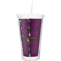 Witches On Halloween Double Wall Tumbler with Straw (Personalized)