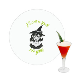 Witches On Halloween Printed Drink Topper -  2.5" (Personalized)