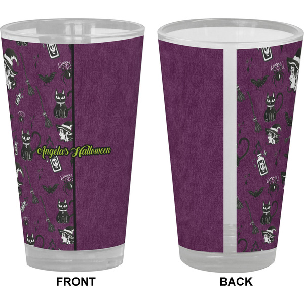 Witches On Halloween Pint Glass - Full Color - Front & Back Views
