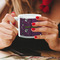 Witches On Halloween Espresso Cup - 6oz (Double Shot) LIFESTYLE (Woman hands cropped)