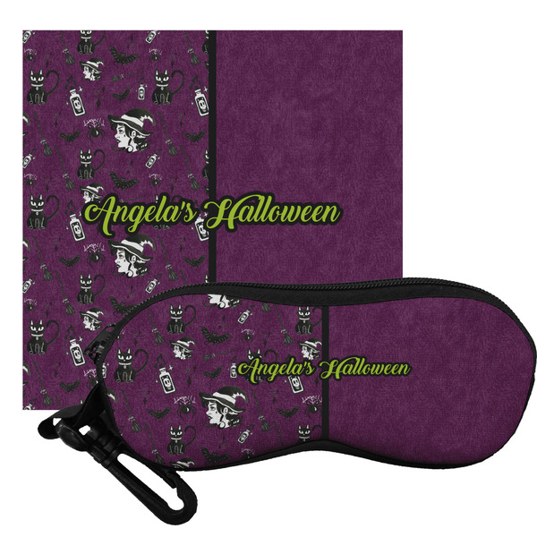 Custom Witches On Halloween Eyeglass Case & Cloth (Personalized)