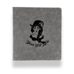 Witches On Halloween Leather Binder - 1" - Grey (Personalized)