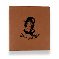 Witches On Halloween Leather Binder - 1" - Rawhide (Personalized)