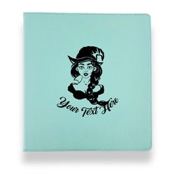 Witches On Halloween Leather Binder - 1" - Teal (Personalized)